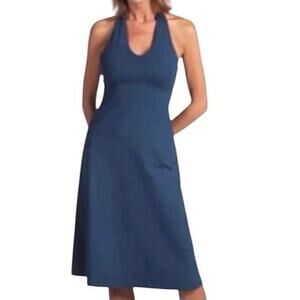 Patagonia Women Small Halter Dress‎ Knee Midi Length Purple Grey Morning Glory